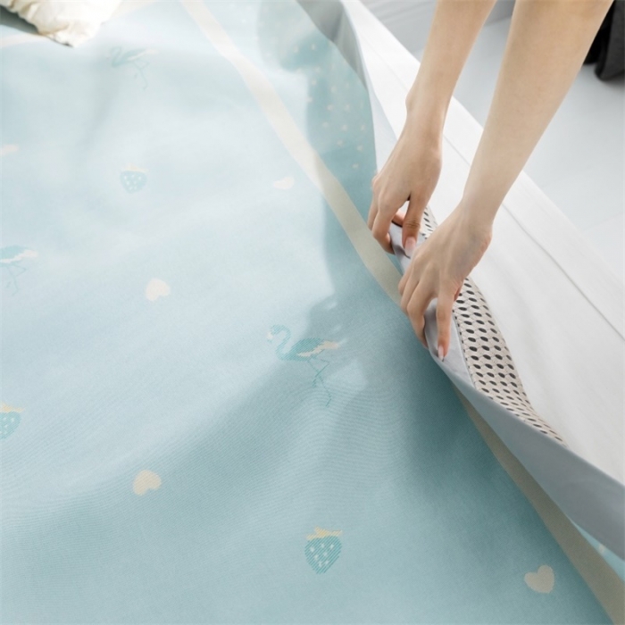 91家纺网 家纺一手货源 找家纺 昔可 2019新款太极石养生席新凉席 爱心草莓灰