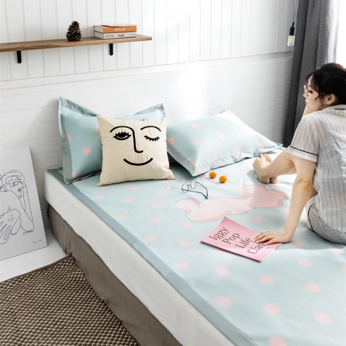 91家纺网 家纺一手货源 找家纺 昔可 2019新款太极石养生席新凉席 波点小皇冠