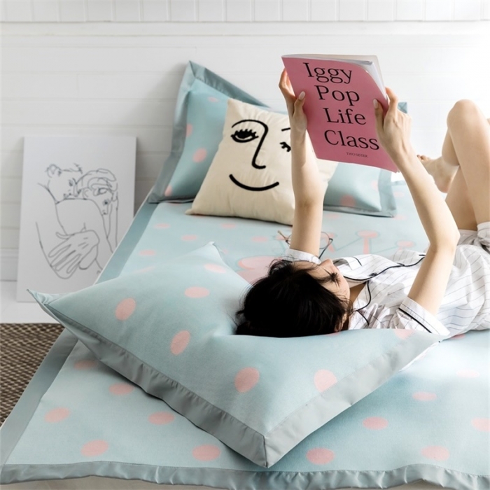 91家纺网 家纺一手货源 找家纺 昔可 2019新款太极石养生席新凉席 波点小皇冠