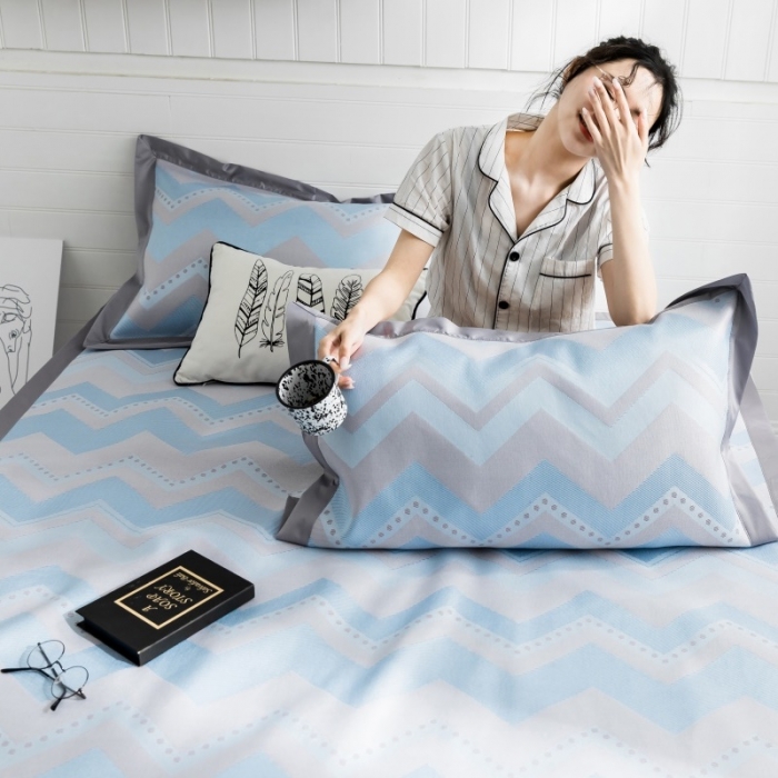 91家纺网 家纺一手货源 找家纺 昔可 2019新款太极石养生席新凉席 波浪纹