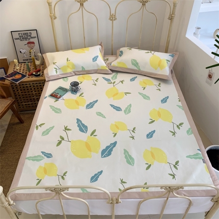 91家纺网 家纺一手货源 找家纺 昔可 2019新款牛奶冰丝软藤席 小柠檬