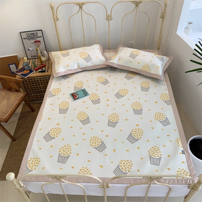 91家纺网 家纺一手货源 找家纺 昔可 2019新款牛奶冰丝软藤席 爆米花