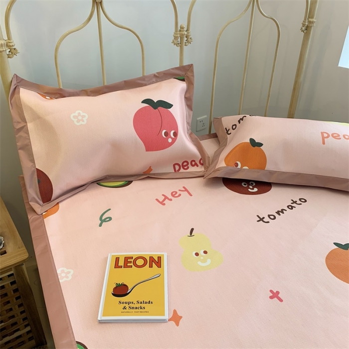 91家纺网 家纺一手货源 找家纺 昔可 2019新款牛奶冰丝软藤席 多彩水果