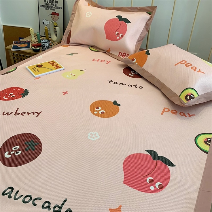 91家纺网 家纺一手货源 找家纺 昔可 2019新款牛奶冰丝软藤席 多彩水果