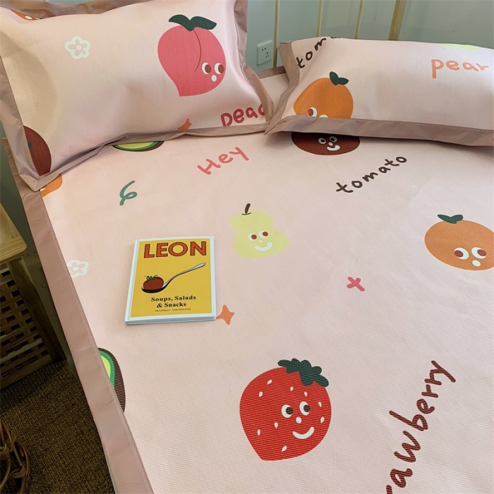 91家纺网 家纺一手货源 找家纺 昔可 2019新款牛奶冰丝软藤席 多彩水果