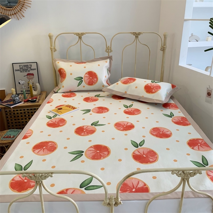 91家纺网 家纺一手货源 找家纺 昔可 2019新款牛奶冰丝软藤席 西柚