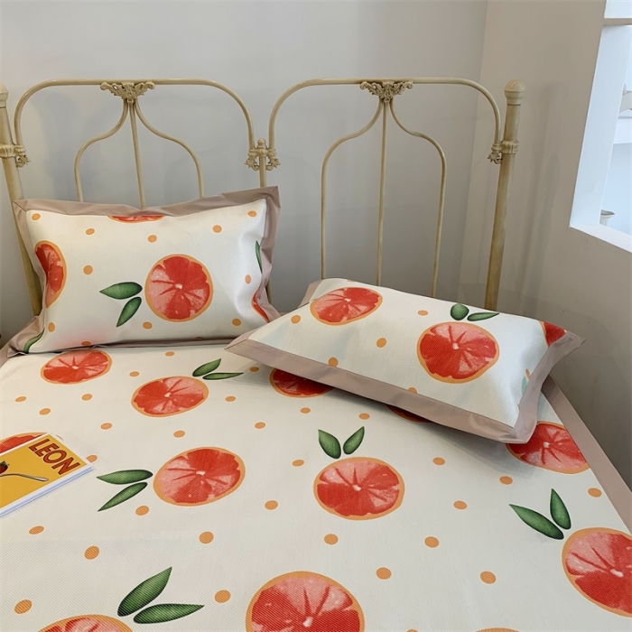 91家纺网 家纺一手货源 找家纺 昔可 2019新款牛奶冰丝软藤席 西柚