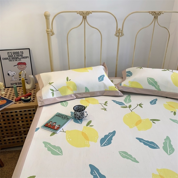 91家纺网 家纺一手货源 找家纺 昔可 2019新款牛奶冰丝软藤席 小柠檬