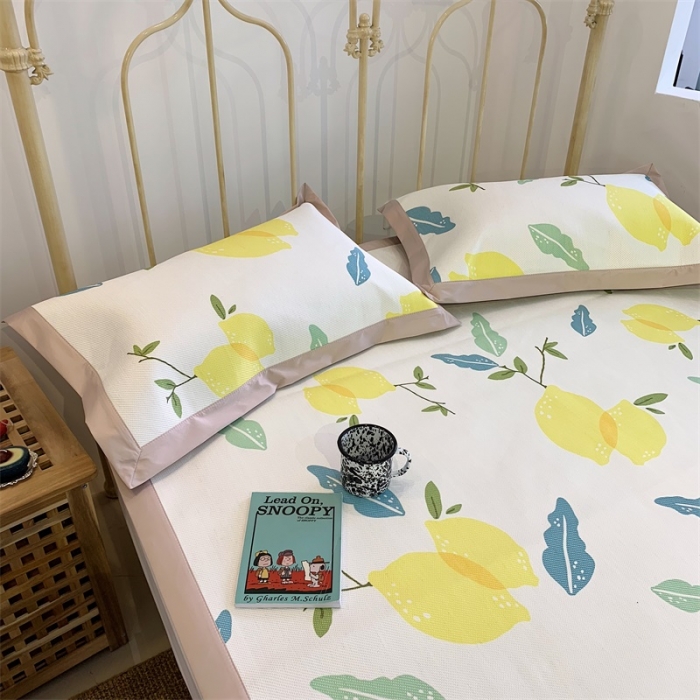 91家纺网 家纺一手货源 找家纺 昔可 2019新款牛奶冰丝软藤席 小柠檬