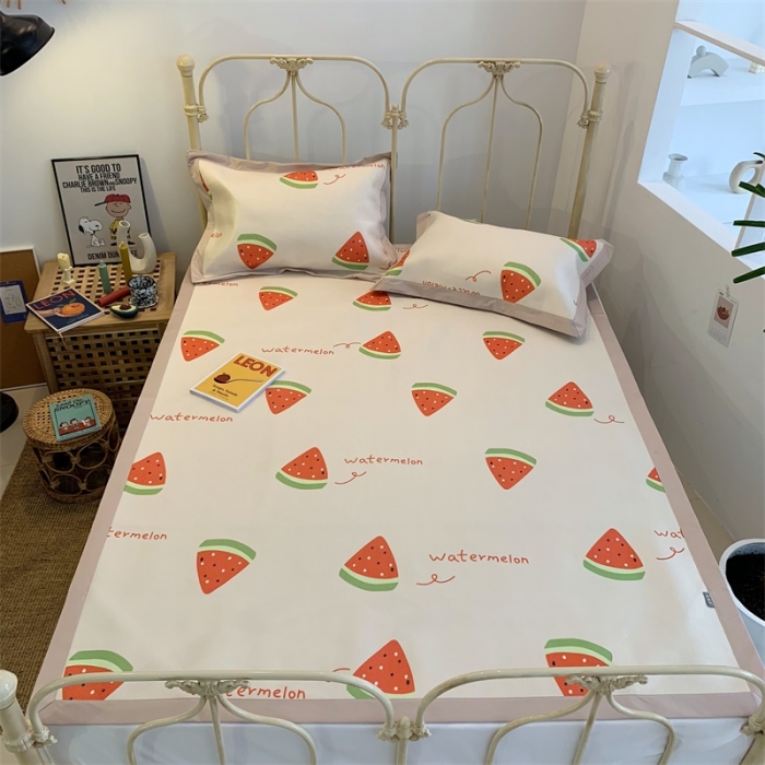 91家纺网 家纺一手货源 找家纺 昔可 2019新款牛奶冰丝软藤席 小西瓜