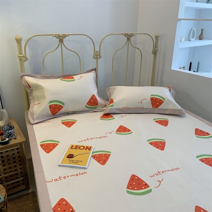 91家纺网 家纺一手货源 找家纺 昔可 2019新款牛奶冰丝软藤席 小西瓜