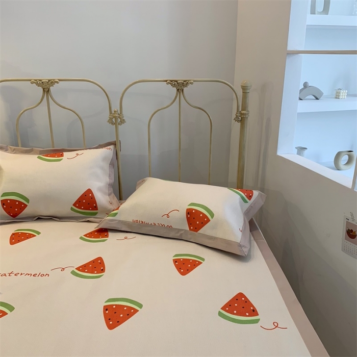 91家纺网 家纺一手货源 找家纺 昔可 2019新款牛奶冰丝软藤席 小西瓜