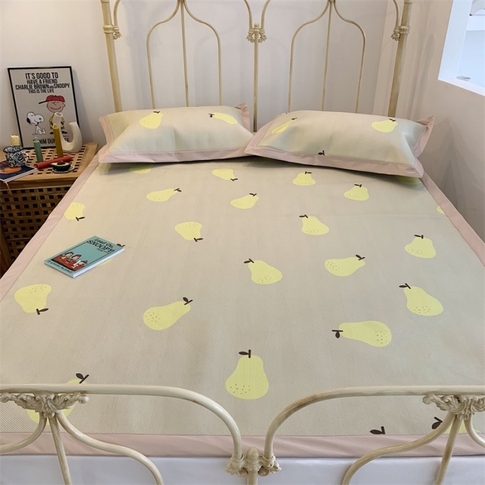 91家纺网 家纺一手货源 找家纺 昔可 2019新款牛奶冰丝软藤席 小雪梨