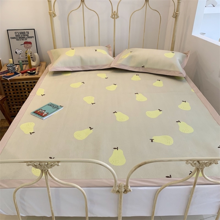 91家纺网 家纺一手货源 找家纺 昔可 2019新款牛奶冰丝软藤席 小雪梨