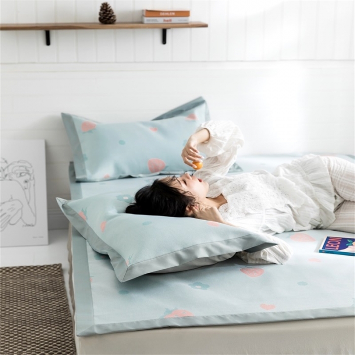 91家纺网 家纺一手货源 找家纺 昔可 2019新款太极石养生席新凉席 爱心草莓