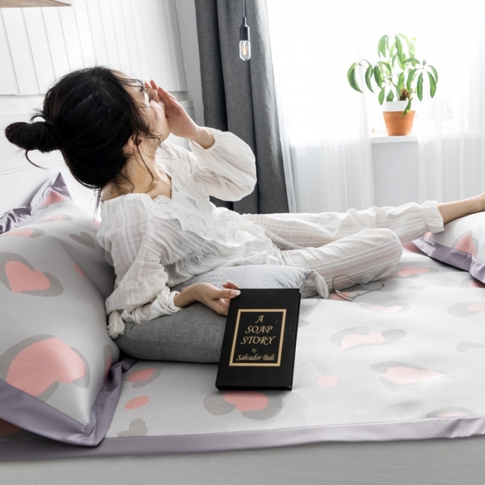 91家纺网 家纺一手货源 找家纺 昔可 2019新款太极石养生席新凉席 爱心粉豹