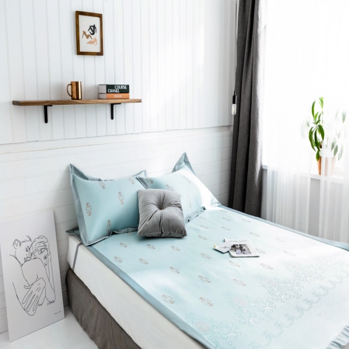 91家纺网 家纺一手货源 找家纺 昔可 2019新款太极石养生席新凉席 复古韵