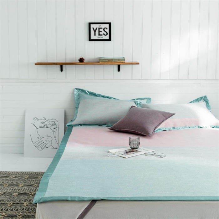 91家纺网 家纺一手货源 找家纺 昔可 2019新款太极石养生席新凉席 渐变波纹