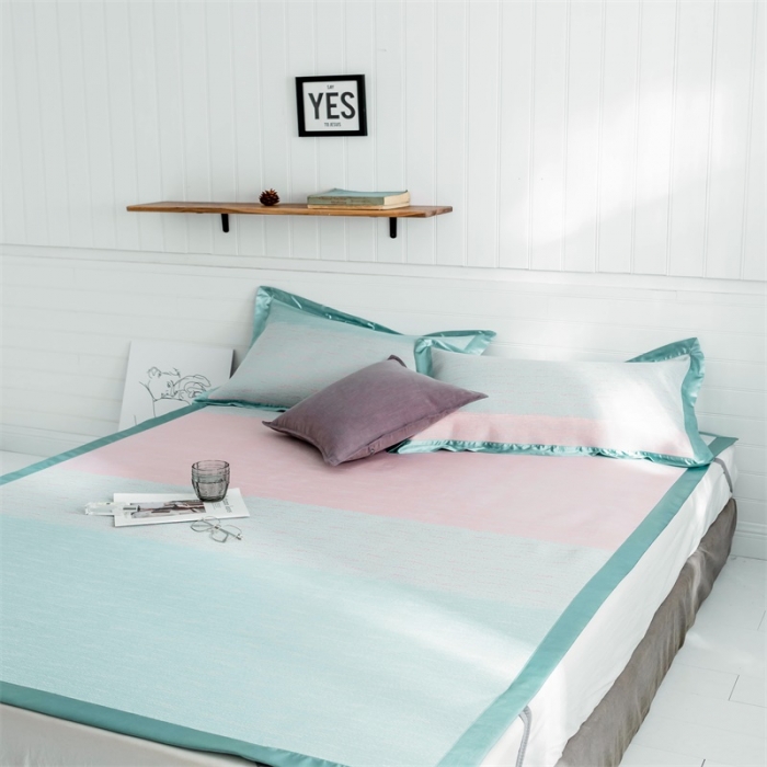 91家纺网 家纺一手货源 找家纺 昔可 2019新款太极石养生席新凉席 渐变波纹