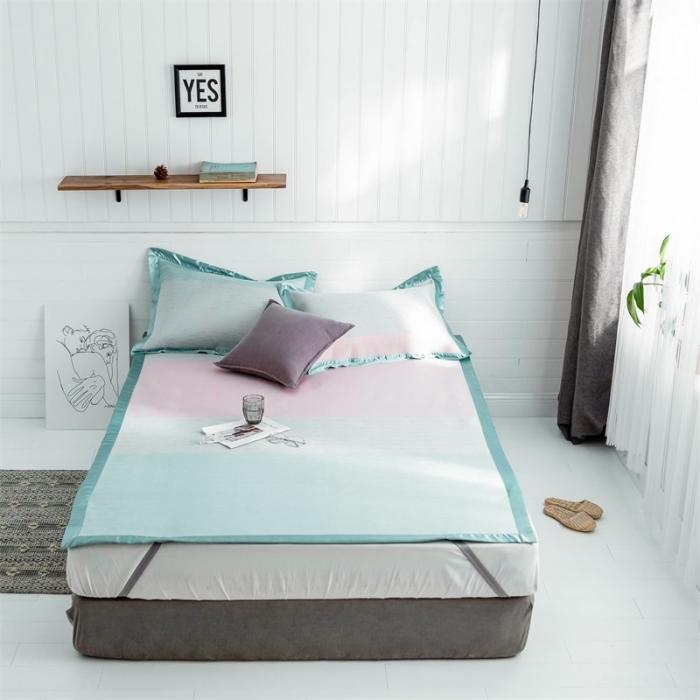 91家纺网 家纺一手货源 找家纺 昔可 2019新款太极石养生席新凉席 渐变波纹