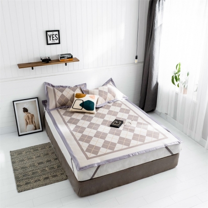 昔可 2019新款太极石养生席新凉席 菱格