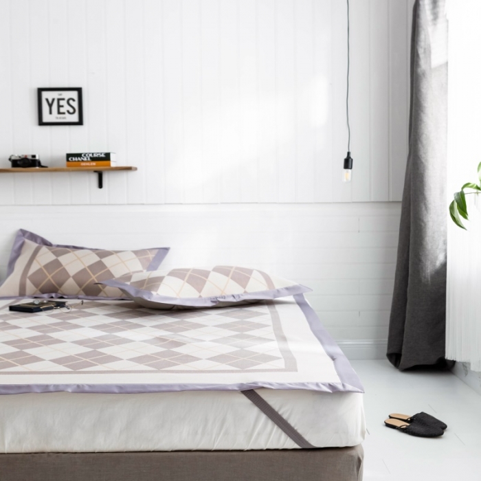 91家纺网 家纺一手货源 找家纺 昔可 2019新款太极石养生席新凉席 菱格