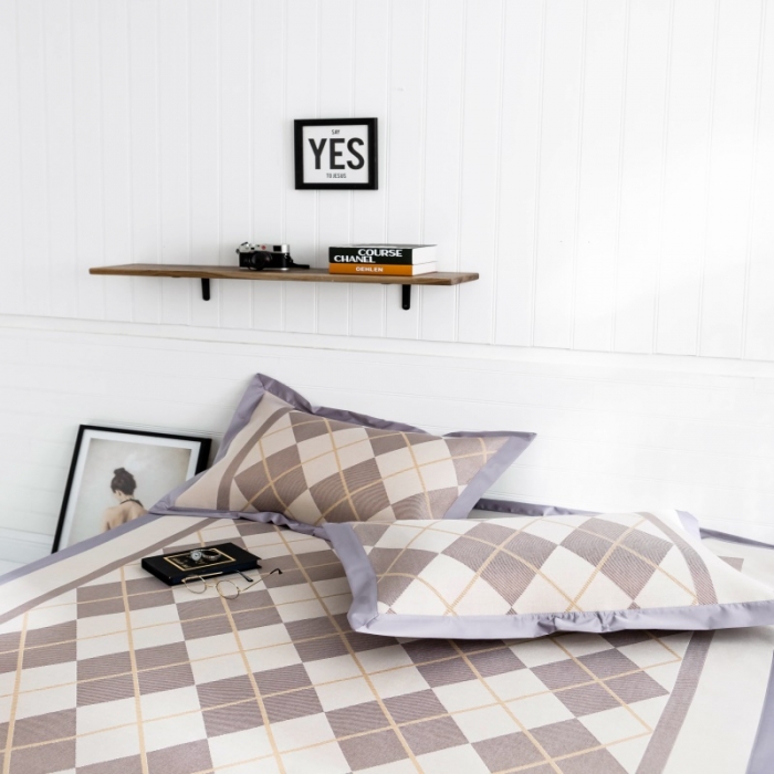 91家纺网 家纺一手货源 找家纺 昔可 2019新款太极石养生席新凉席 菱格