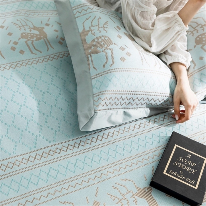 91家纺网 家纺一手货源 找家纺 昔可 2019新款太极石养生席新凉席 麋鹿幻境