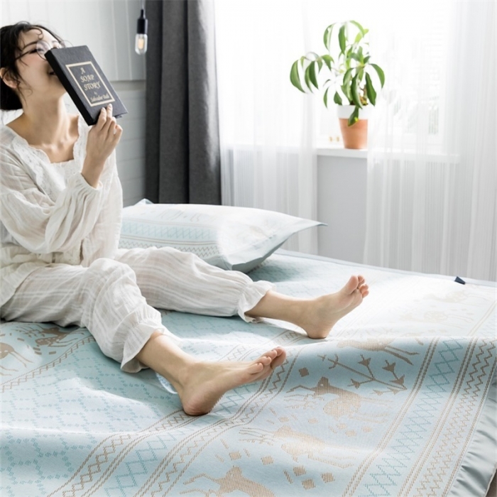 91家纺网 家纺一手货源 找家纺 昔可 2019新款太极石养生席新凉席 麋鹿幻境