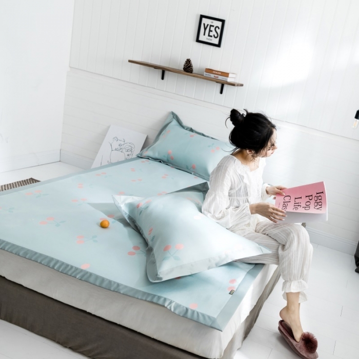 91家纺网 家纺一手货源 找家纺 昔可 2019新款太极石养生席新凉席 小樱桃