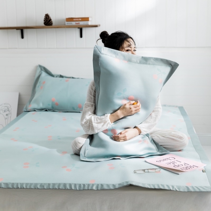 91家纺网 家纺一手货源 找家纺 昔可 2019新款太极石养生席新凉席 小樱桃