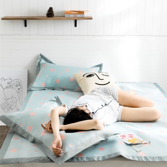 91家纺网 家纺一手货源 找家纺 昔可 2019新款太极石养生席新凉席 星心相印