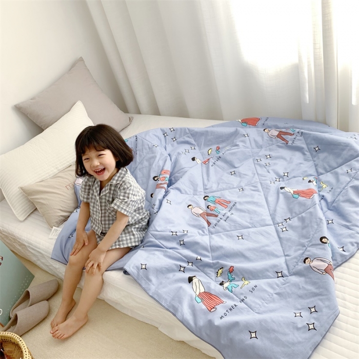 91家纺网 家纺一手货源 找家纺 昔可 2019新款纯棉夏被 童年的梦