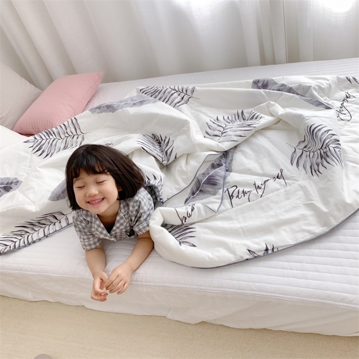 91家纺网 家纺一手货源 找家纺 昔可 2019新款纯棉夏被 网红叶