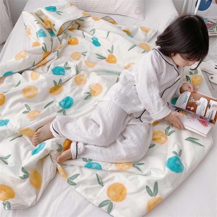 91家纺网 家纺一手货源 找家纺 昔可 2019新款纯棉夏被 香橙