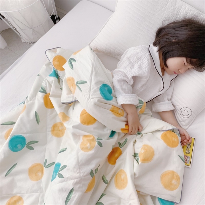 91家纺网 家纺一手货源 找家纺 昔可 2019新款纯棉夏被 香橙