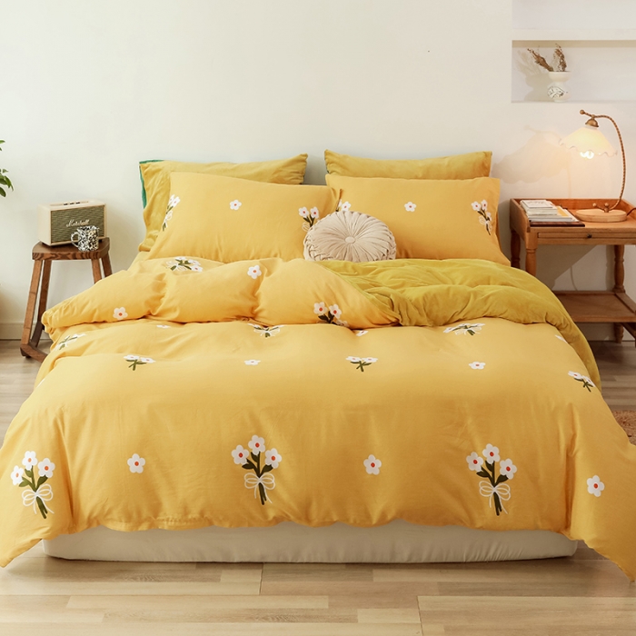 91家纺网 家纺一手货源 找家纺 （总）昔可 2019新款13372棉加绒花卉系列四件套