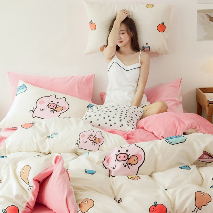 91家纺网 家纺一手货源 找家纺 （总）昔可 2019新款13372棉加绒卡通系列四件套