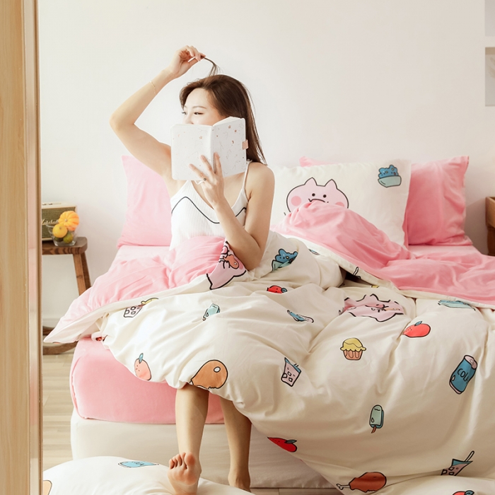 91家纺网 家纺一手货源 找家纺 （总）昔可 2019新款13372棉加绒卡通系列四件套