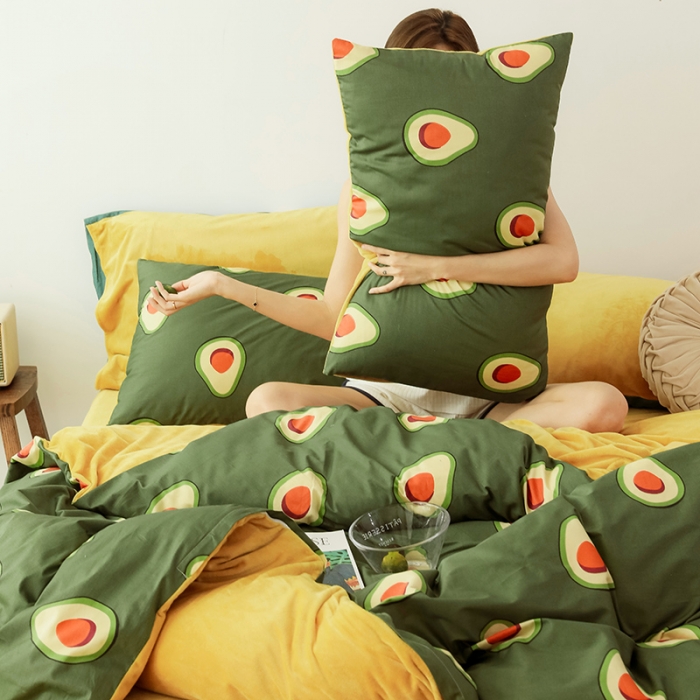 91家纺网 家纺一手货源 找家纺 （总）昔可 2019新款13372棉加绒水果系列四件套