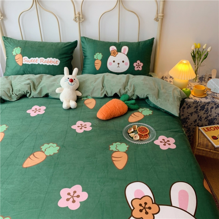 91家纺网 家纺一手货源 找家纺 （总）昔可 2019新款设计师款韩国宝宝绒大版四件套