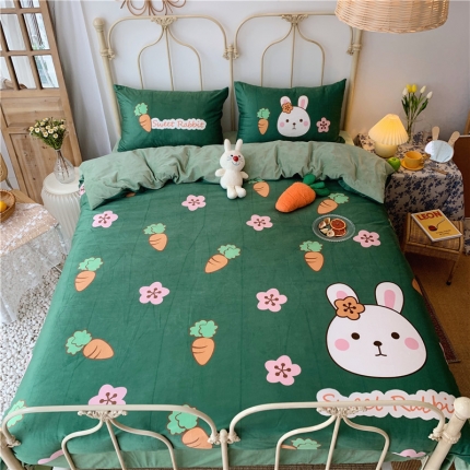 91家纺网 家纺一手货源 找家纺 （总）昔可 2019新款设计师款韩国宝宝绒大版四件套