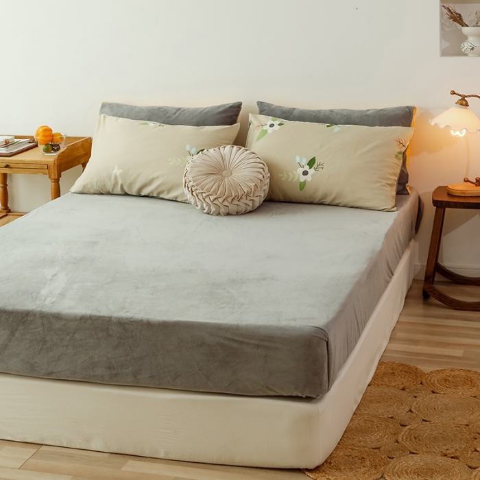 91家纺网 家纺一手货源 找家纺 昔可 2019新款13372棉加绒花卉系列四件套 蝴蝶花