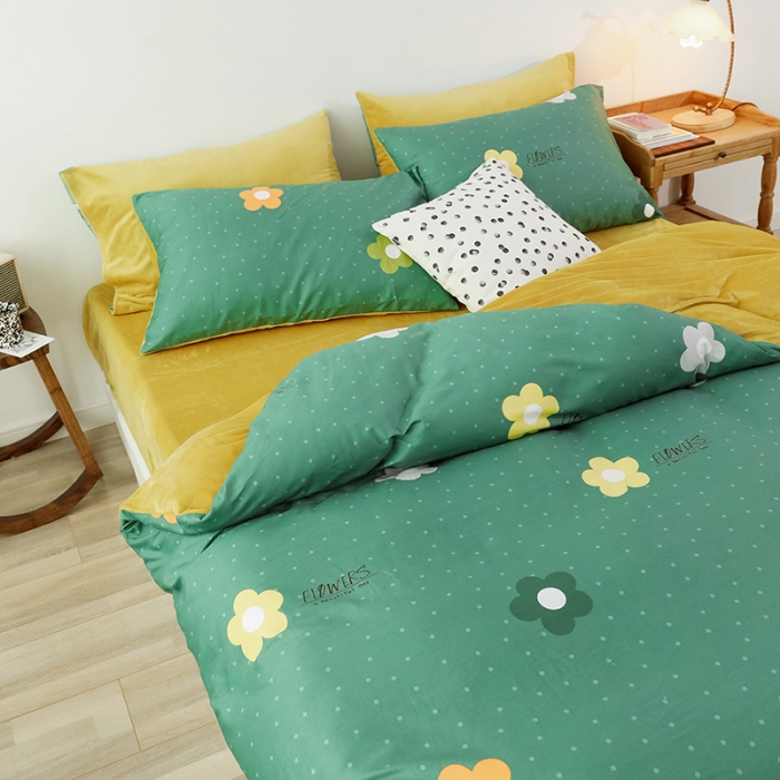 91家纺网 家纺一手货源 找家纺 昔可 2019新款13372棉加绒花卉系列四件套 泫雅花新