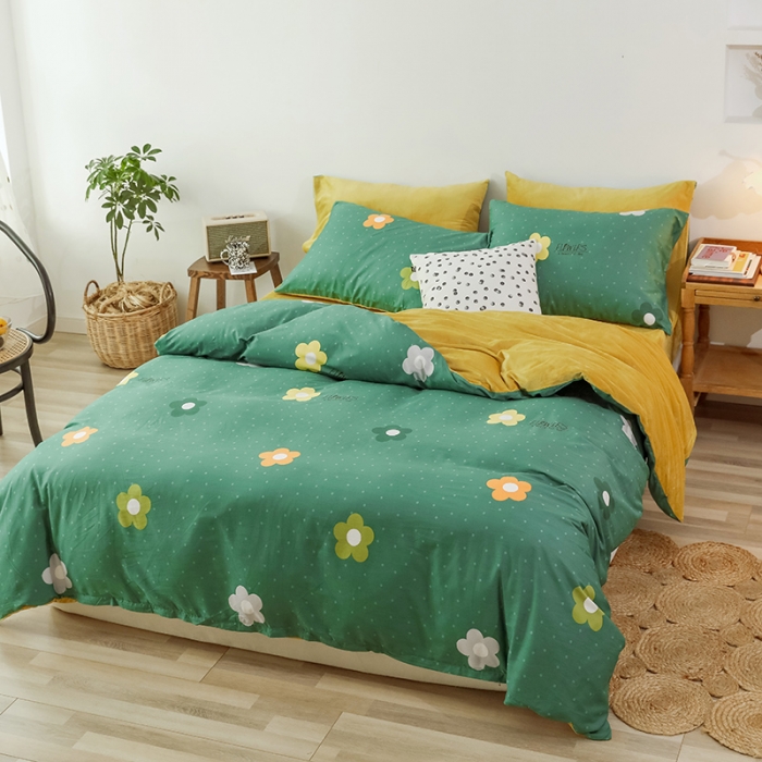 91家纺网 家纺一手货源 找家纺 昔可 2019新款13372棉加绒花卉系列四件套 泫雅花新