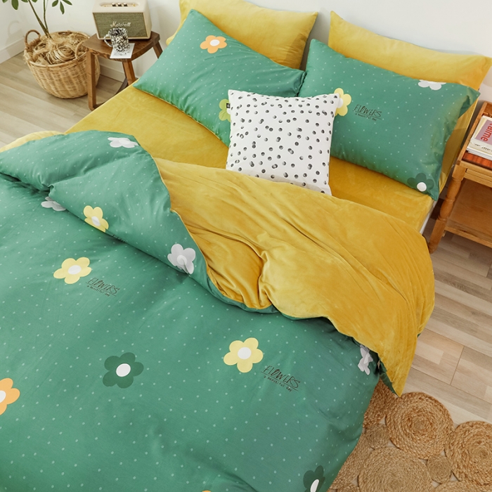 91家纺网 家纺一手货源 找家纺 昔可 2019新款13372棉加绒花卉系列四件套 泫雅花新