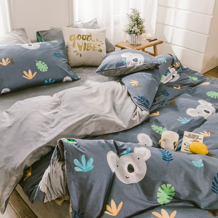 91家纺网 家纺一手货源 找家纺 昔可 2019新款13372棉加绒卡通系列四件套 可爱考拉