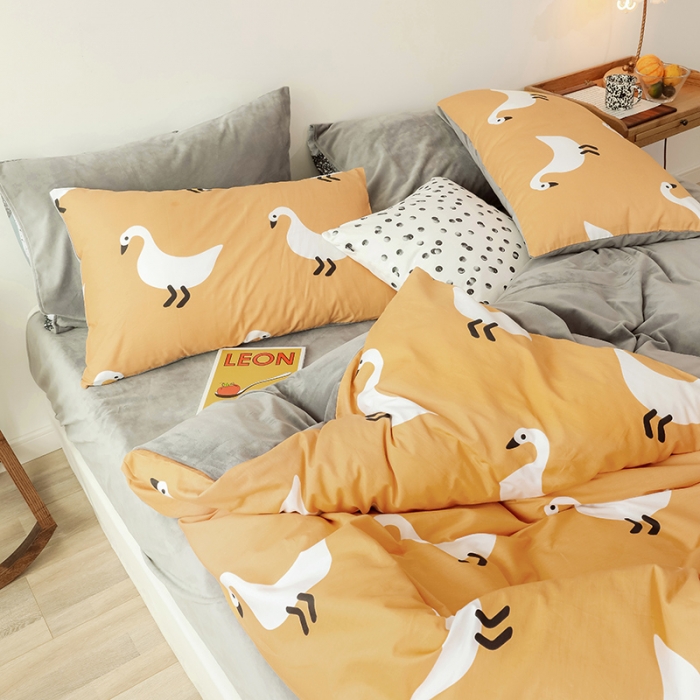 91家纺网 家纺一手货源 找家纺 昔可 2019新款13372棉加绒卡通系列四件套 童真