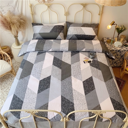 91家纺网 家纺一手货源 找家纺 昔可 2019新款13372全棉四件套 石英石