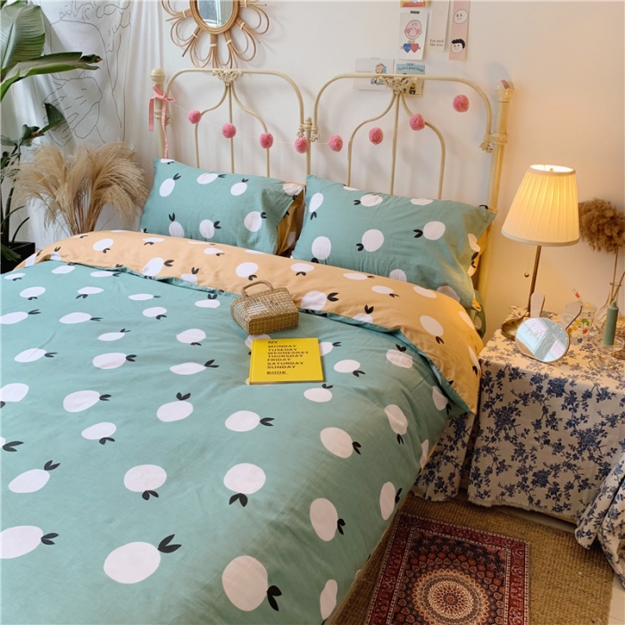 91家纺网 家纺一手货源 找家纺 昔可 2019新款13372全棉四件套 小小橙